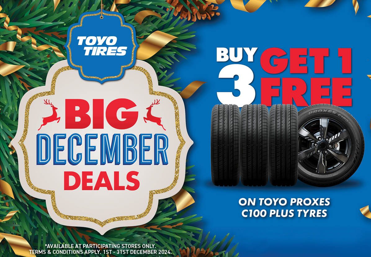 This December buy 3 Toyo Proxes C100 Plus tyres and get one free